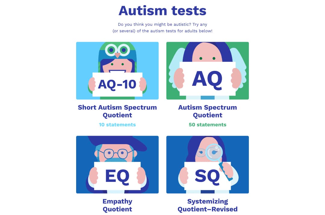 Screenshot of Embrace Autism tests webpage