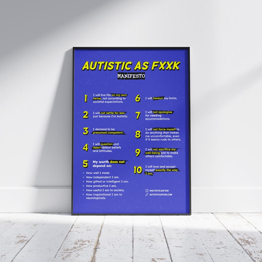 Preview of Autistic As Fxxk Manifesto Poster